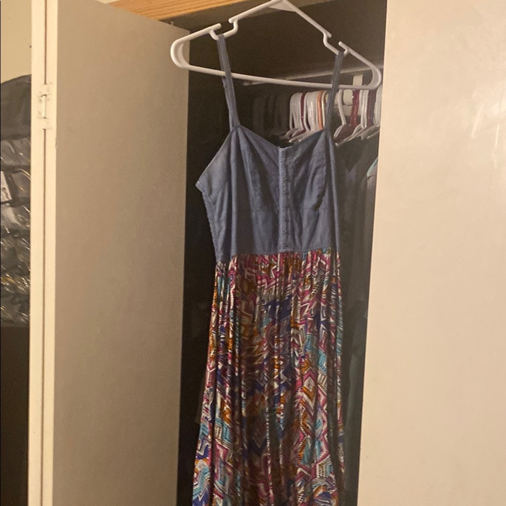 Colorful Maxi Dress with Spaghetti Straps